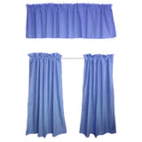 1/8th Inch Small Gingham Checkered Cotton 3 Piece Window Valance Curtain Set (17 Colors)