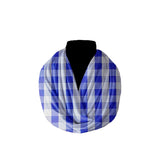 Cotton Blend Infinity Scarf Gingham Checkered Print