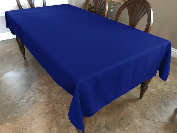 Polyester Poplin Gaberdine Durable Tablecloth Solid Royal Blue