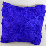 Satin Rosette Decorative Throw Pillow/Sham Cushion Cover Royal Blue