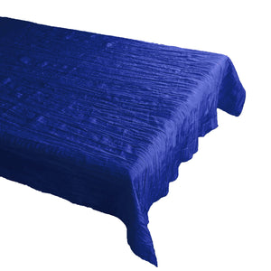 Crinkle Style Crushed Taffeta Tablecloth Royal Blue