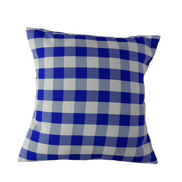 Gingham Checkered Decorative Throw Pillow/Sham Cushion Cover Royal Blue & White