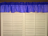 Sheer Organza Window Valance 58" Wide - Solid Royal Blue