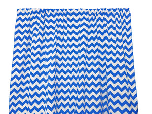 Cotton Curtain Zig-zag Chevron Print 58 Inch Wide Royal Blue