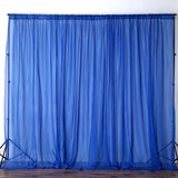 Sheer Chiffon Curtain Panel 58 Inch Wide Window Treatment Royal Blue