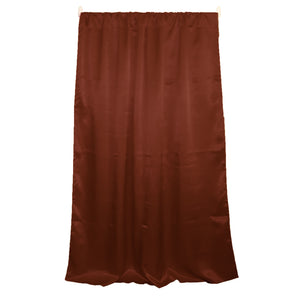 Shiny Satin Solid Single Curtain Panel Drapery 58 Inch Wide - Rust