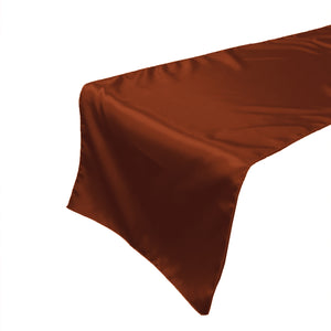 Shiny Satin Table Runner Solid Copper Rust