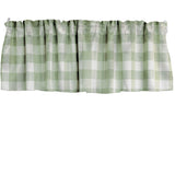 Poplin Buffalo Checkered Window Valance 58" Wide - Sage and White