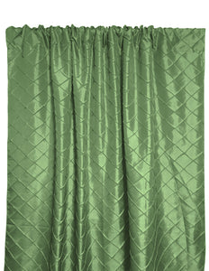 Pintuck Taffeta Cross Stitch Pattern Single Curtain Panel 54 Inch Wide Sage