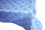 Sheer Lace Tablecloth Overlay Wedding and Party Decoration Sea Blue