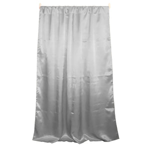 Shiny Satin Solid Single Curtain Panel Drapery 58 Inch Wide Silver