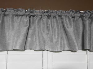 Faux Burlap Window Valance 58" Wide Solid Silver