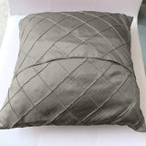 Pintuck Taffeta Decorative Throw Pillow/Sham Cushion Cover Silver