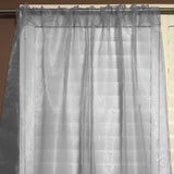 Sheer Tinted Organza Solid Single Curtain Panel 58 Inch Wide - Silver
