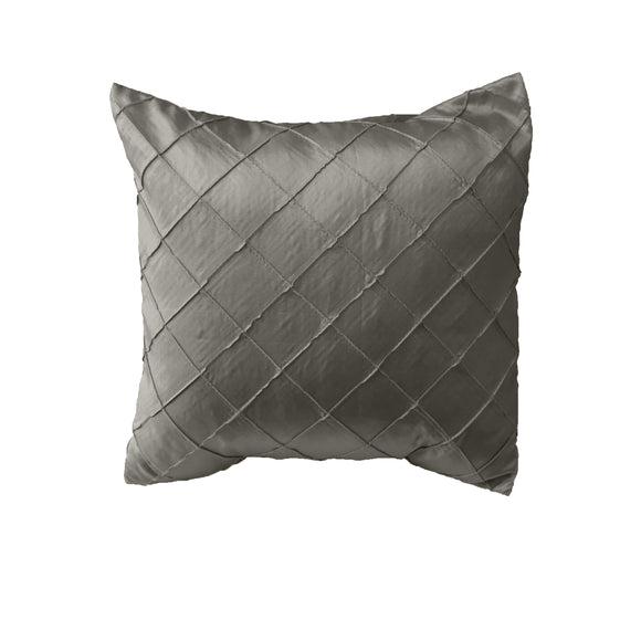 Pintuck Taffeta Decorative Throw Pillow/Sham Cushion Cover Silver