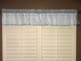Silver Stars on Sheer Organza Tinted Window Valance 58" Wide - Silver