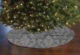 Velvet Embossed Damask Holiday Tree Skirt Christmas Decoration 56" Round Large Skirt