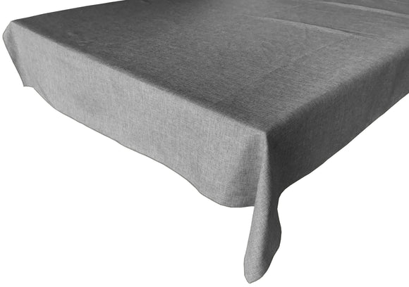 Faux Burlap Solid Tablecloth Silver