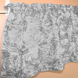 Rosette Floral Pop Up Flower Window Valance 54 Inch Wide Silver