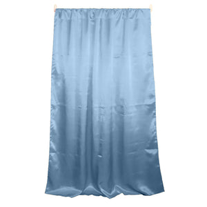 Shiny Satin Solid Single Curtain Panel Drapery 58 Inch Wide Sky Blue
