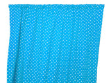 Cotton Curtain Polka Dots Print 58 Inch Wide / Small Dots - White on Turquoise