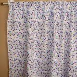 Cotton Curtain Floral Print 58 Inch Wide Small Flowers Allover Purple on White