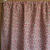 Cotton Curtain Floral Print 58 Inch Wide Small Flowers Allover Red on White