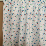 Cotton Curtain Floral Print 58 Inch Wide Tiny Flower Dots Blue