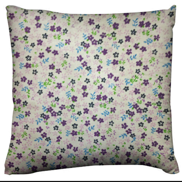 Cotton Small Flower Print Floral Decorative Throw Pillow/Sham Cushion Cover Purple