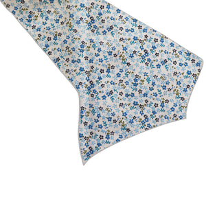 Cotton Print Table Runner Floral Small Flowers Allover - Blue on White