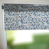 Cotton Window Valance Floral Print Small Flowers Allover 58 Inch Wide - Blue on White
