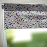 Cotton Window Valance Floral Print Small Flowers Allover 58 Inch Wide - Purple on White