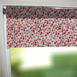 Cotton Window Valance Floral Print Small Flowers Allover 58 Inch Wide - Red on White