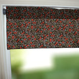 Cotton Window Valance Floral Print Small Flowers Allover 58 Inch Wide - Black