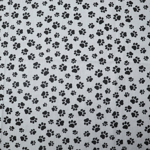 Poly-Cotton Animal Paw Prints Fabric 58