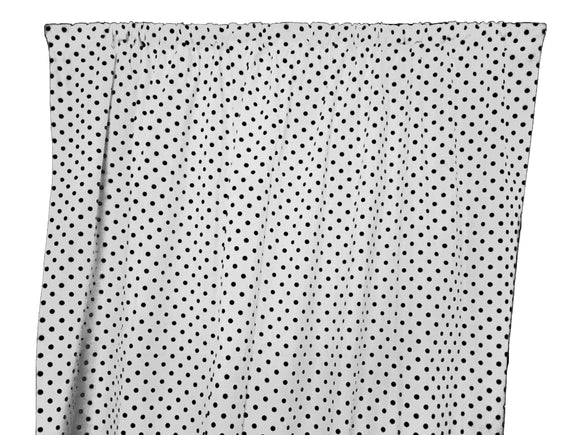 Cotton Curtain Polka Dots Print 58 Inch Wide / Small Dots Black on White