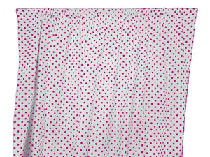 Cotton Curtain Polka Dots Print 58 Inch Wide / Small Dots Fuchsia on White