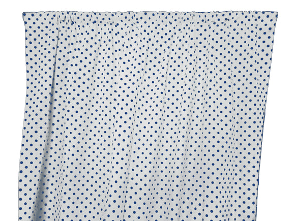 Cotton Curtain Polka Dots Print 58 Inch Wide / Small Dots Navy on White