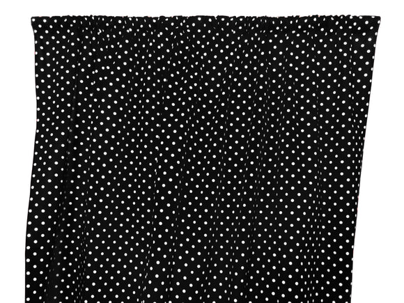 Cotton Curtain Polka Dots Print 58 Inch Wide / Small Dots White on Black