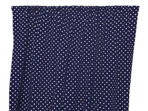Cotton Curtain Polka Dots Print 58 Inch Wide / Small Dots White on Navy