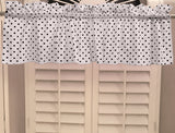 Cotton Window Valance Polka Dots Print 58 Inch Wide / Small Dots - Black on White