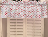 Cotton Window Valance Polka Dots Print 58 Inch Wide / Small Dots - Red on White