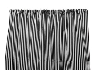 Cotton Curtain Stripe Print 58 Inch Wide / Half Inch Stripe Black and White