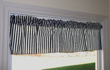 Cotton Window Valance Stripe Print 58 Inch Wide / 1/2 Inch Stripe Black and White