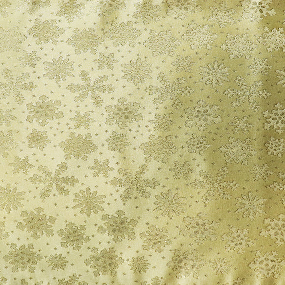 Heavy Brocade Shiny Tinsel Threads Snowflakes Design Fabric 56