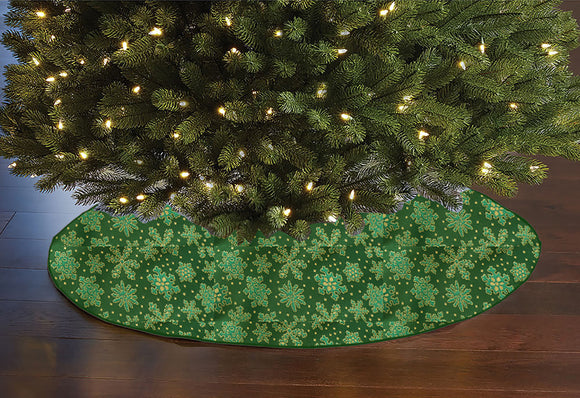 Heavy Brocade Shiny Snowflakes Holiday Tree Skirt Christmas Decoration 56