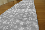 Brocade Table Runner Christmas Holiday Collection Glittery Snowflake Silver