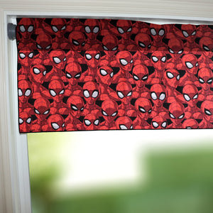 100% Cotton Window Valance 42" Wide Marvel Spiderman Allover