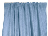 Faux Burlap Texture Polyester Solid Single Curtain Panel 58 Inch Wide - Light Blue