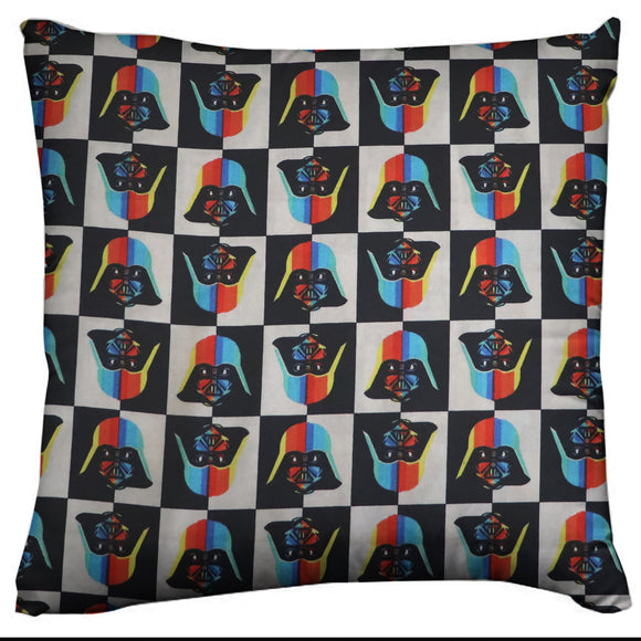 Star Wars Themed Decorative Throw Pillow/Sham Cushion Cover Checkered Rainbow Darth Vader